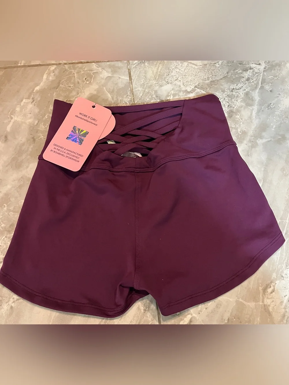 Bombshell Sportswear Sexy Back Summer Criss Cross Shorts - Picture 5 of 8